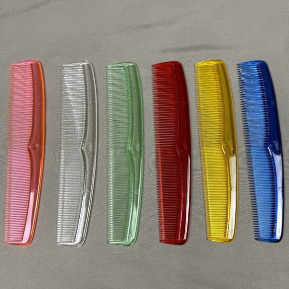 Vintage Placo Mademoiselle Translucent Hair Combs Plastic W/ Original Container main image 6